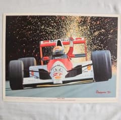 アイルトン・セナ　　マクラーレン・ホンダ　イラストレーション　　アートプリントのサムネイル