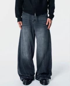 MENES Relaxed Fit Wide Leg Jeans バギーデニムのサムネイル