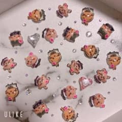 Nail parts, tanned Chiikawa, GAL, Chiikawa, bunny, split-face peach