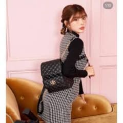 ブラック キルティングバックパックのサムネイル