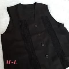 Silver Bell Women's Vest, Sizes M-L, Black, Lace, Elegant Women's Clothing