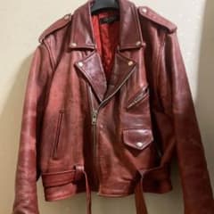 UK ダブルライダースジャケット　レッドのサムネイル