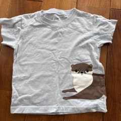 水色オッターイラストTシャツ 80のサムネイル