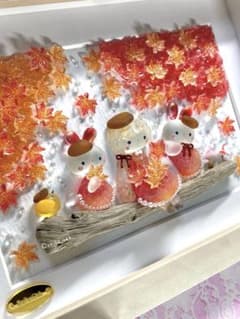 1474 春桜のイースター インテリア シーグラスアート 玄関飾り 置物