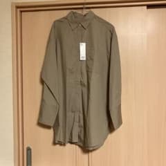 GU ロングシャツチュニック 長袖 ベージュ M