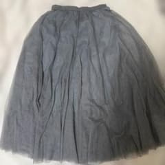 グレー チュール ロングスカート フレアのサムネイル