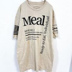 [XL-3L] MRE 무늬 T 셔츠 반소매 베이지 코튼 스트리트 밀리터리