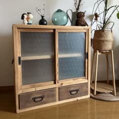 【大正ロマン 】アンティーク 水屋箪笥 ガラスキャビネット 茶箪笥 古家具 大正ロマン 】アンティーク 水屋箪笥 ガラスキャビネット 茶箪笥 古