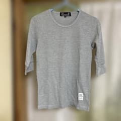 【新品未使用品】ワッフル 七分袖 カットソー グレー XS（SS）サイズのサムネイル