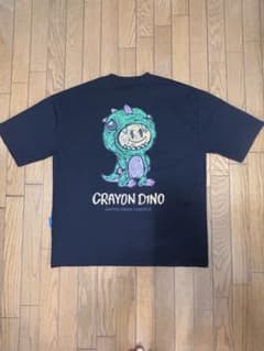 CRAYON DINO クレヨンディノ バックプリント Tシャツ XL 黒 恐竜のサムネイル