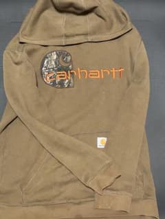 Carhartt パーカー 迷彩ロゴ刺繍