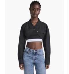 alexanderwang レイヤード　クロップドシャツ 黒　XSのサムネイル