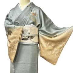 A106愛華 着物 訪問着　美品　箔　葡萄葉　正絹　フォーマル　身丈160cm AA108美品着物 訪問着 箔 螺鈿 葡萄 フォーマル 正絹 袷 美品 - メルカリ