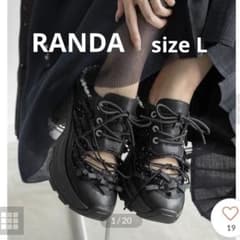 Thumbnail of RANDA 2WAYミニリボンシアースニーカー ブラック　Lサイズ　厚底サンダル