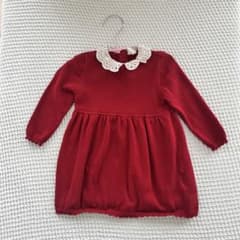 H&M レース襟 赤 ニットワンピースのサムネイル
