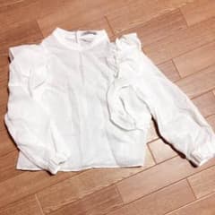 フリル ブラウス 白のサムネイル