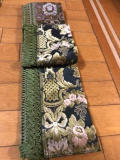 金華山 花かごグリーン 両面フロントフリルカーテン デコトラ レトロのサムネイル