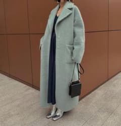 AMERI】アメリミントグリーン オーバーサイズ ロングコート - メルカリ