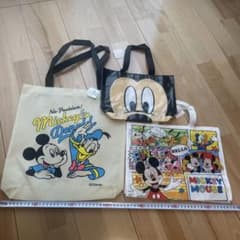 【新品】Disney トートバッグ 3点セット ミッキー ドナルドのサムネイル