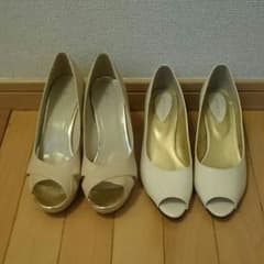 オープントゥ パンプス 2点セットのサムネイル