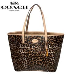未使用　COACH コーチ　レオパード　PVC トートバッグ　大容量　A3 未使用 COACH コーチ レオパード PVC トートバッグ 大容量 A3 - メルカリ