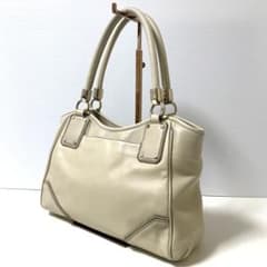 COLE HAAN ハンドバッグ アイボリー レザーのサムネイル