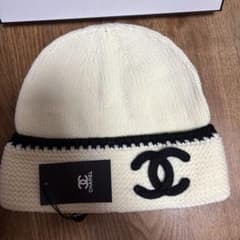 CHANEL シャネル ニット帽 ホワイト 限定セール‼️ - メルカリ