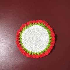 ハンドメイド 手編みコースター 花モチーフのサムネイル