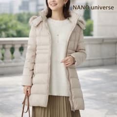 フォックスファー付】ナノユニバース／西川ダウン(R)／サージロング