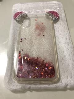 iPhone Xケース 耳付き ピンクのサムネイル
