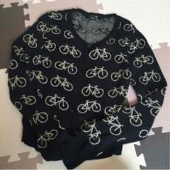 自転車柄✦ニットカーディガンのサムネイル