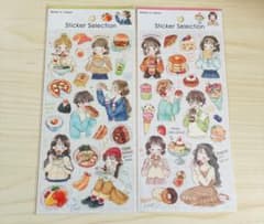 【170】新作　デザインシール　チートデー　２種　食べもの 女の子　セリアのサムネイル