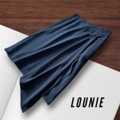 LOUNIEアシンメトリーシフォンスカート黒のサムネイル