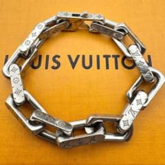 美品 ルイヴィトン チェーン ブレスレット コリエ モノグラム シルバー