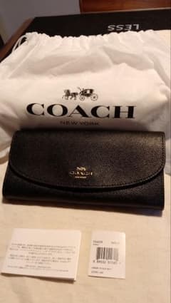 【希少美品】COACH 長財布 ブラック レザーのサムネイル