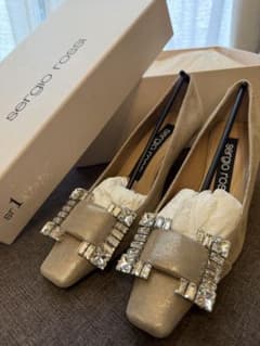 【新品未使用】SergioRossiセルジオロッシビジュー パンプス34ゴールド