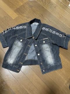 ダークブルー ショート丈デニムジャケットのサムネイル