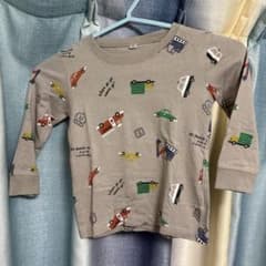 働く車柄 長袖Tシャツ 95cmのサムネイル