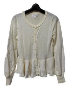 【安売り】JILLSTUARTフリル付きカーディガン アイボリー Mのサムネイル