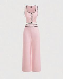 ピンク タンクトップ ワイドパンツ セットアップのサムネイル