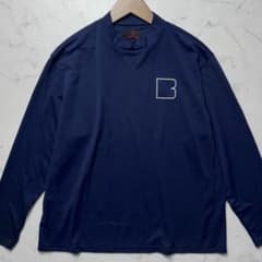 美品 BRIEFINGブリーフィング モックネック バックロゴ 長袖 Tシャツ