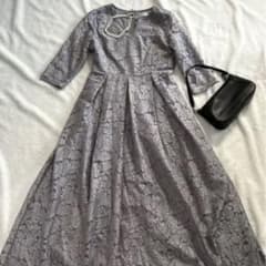 LACE LADIES グレー ロングドレス