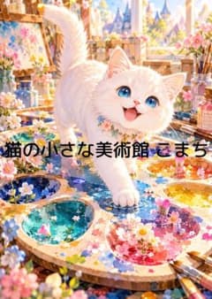 一枚限りの作品〉花彩るアトリエの白猫 - メルカリ