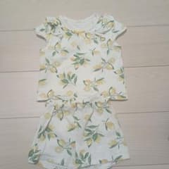 【福助】レモン柄Tシャツとショートパンツセットのサムネイル