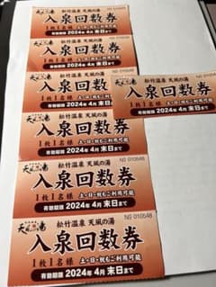 松竹温泉　天風の湯　回数券　7枚セットのサムネイル