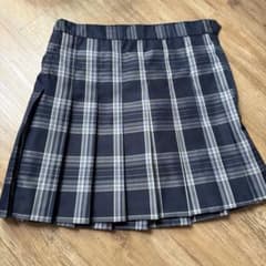 ネイビー グレー チェック プリーツスカートのサムネイル