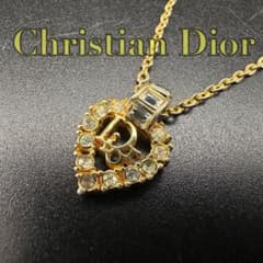 極美品✨ Dior ネックレス CD ロゴ ラインストーン 希少 刻印 1730 