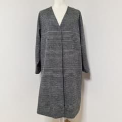 WOOLLYTEC GLOBALWORK ノーカラーコート【M】グレー チェック - メルカリ