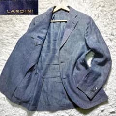 LARDINI テーラードジャケット リネン100% 44 サックスブルー 麻
