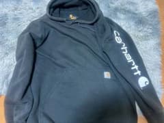 Carhartt パーカー ブラック 袖ロゴ XLのサムネイル